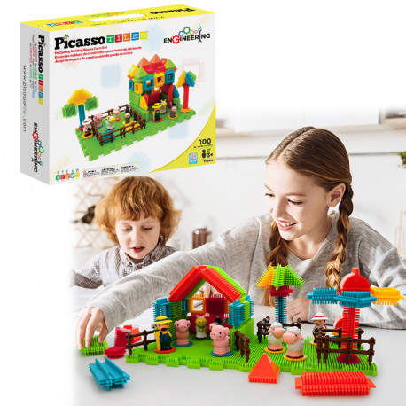 PICASSO TILES BLOQUES CONSTRUCCION 100 PIEZAS GRANJA
