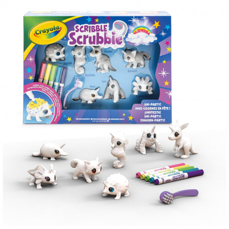 WASHIMALS SCRIBBLE SCRUBBIE ANIMALITOS FANTASTICOS SET 7 UNICORNIOS