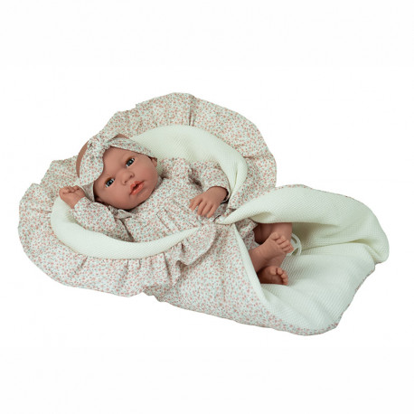MUÑECA ELEGANCE 40 CM ANDIE ROSA MANTA OJO DURMIENTE Y LLORO MAGNETICO