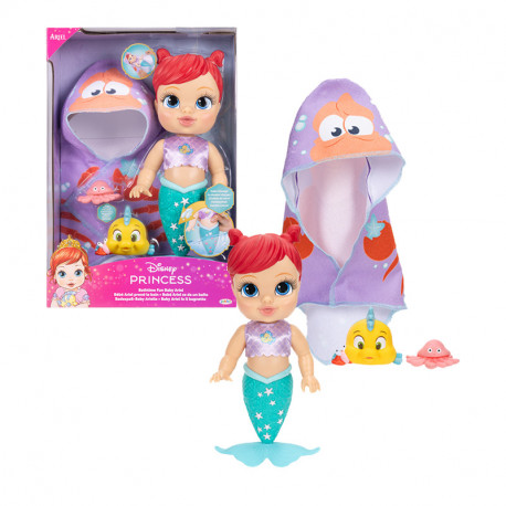 DISNEY PRINCESAS MUÑECA ARIEL DE BAÑO CON ACCESORIOS DE 30 CM 