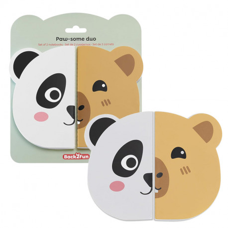 SET 2 CUADERNOS PANDA CAPIBARA 