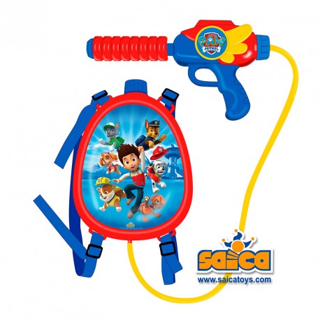 PAW PATROL PISTOLA AGUA CON DEPOSITO MOCHILA