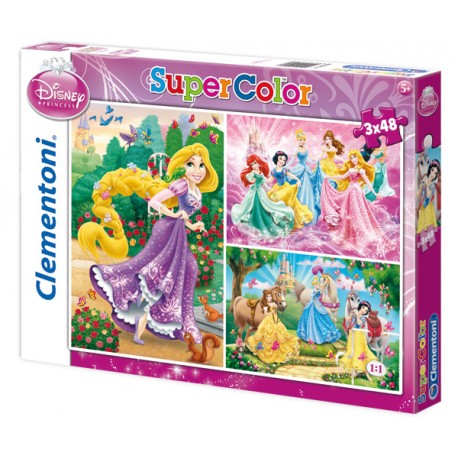 3 PUZZLES PRINCESAS DISNEY (48 PIEZAS)