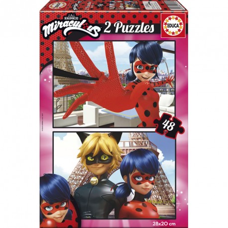 PUZZLE 2X48P MIRACULOUS /LADY BUG