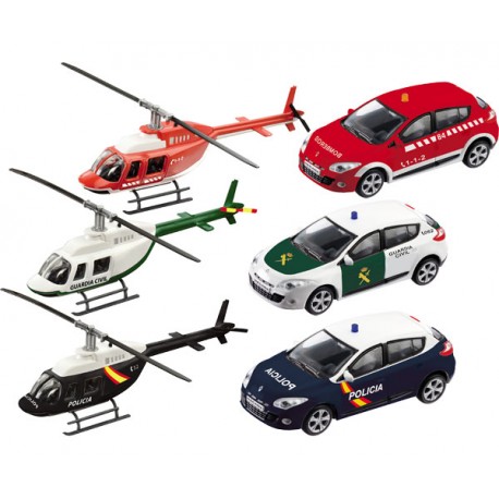 SET 1:43 SET SEGURIDAD ESPAÑOLA TIERRA-AIRE (HELICOPTERO + COCHE)