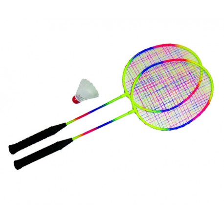 SET BADMINTON RAINBOW (2 RAQUETAS + 1 PLUMA)