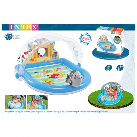 PISCINA CENTRO DE JUEGOS HINCHABLE SPRAY JARDIN 170X150X81CM 79L