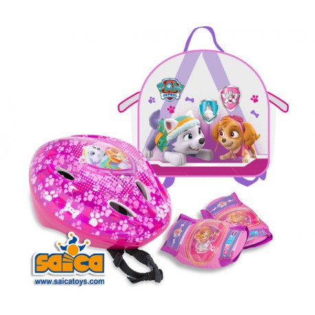 PAW PATROL GIRL MOCHILA+CASCO+PROTECCIONES