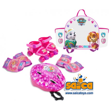 PAW PATROL GIRL MOCHILA MINI ROLLER+CASCO Y PROTECCIONES