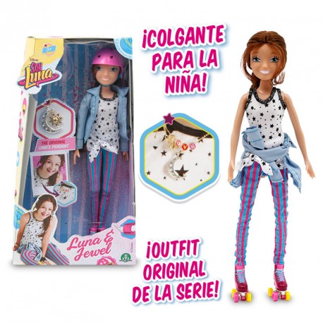 SOY LUNA FASHION DOLL + ROLLERS + CASCO + COLGANTE