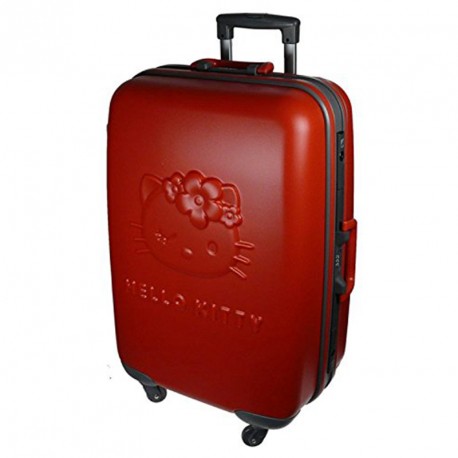 MALETA HELLO KITTY ROJA DURA 65 CM