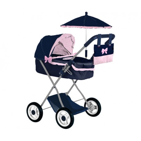 COCHE MUÑECA CON BOLSO Y SOMBRILLA