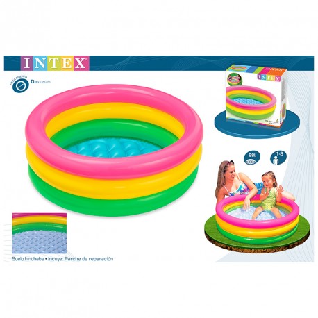 PISCINA 3 AROS BEBE SUNSET 86X25CM 68L
