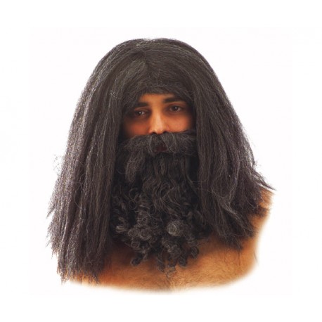 PELUCA HOMBRE TROGLODITA MELENA LARGA CON BARBA